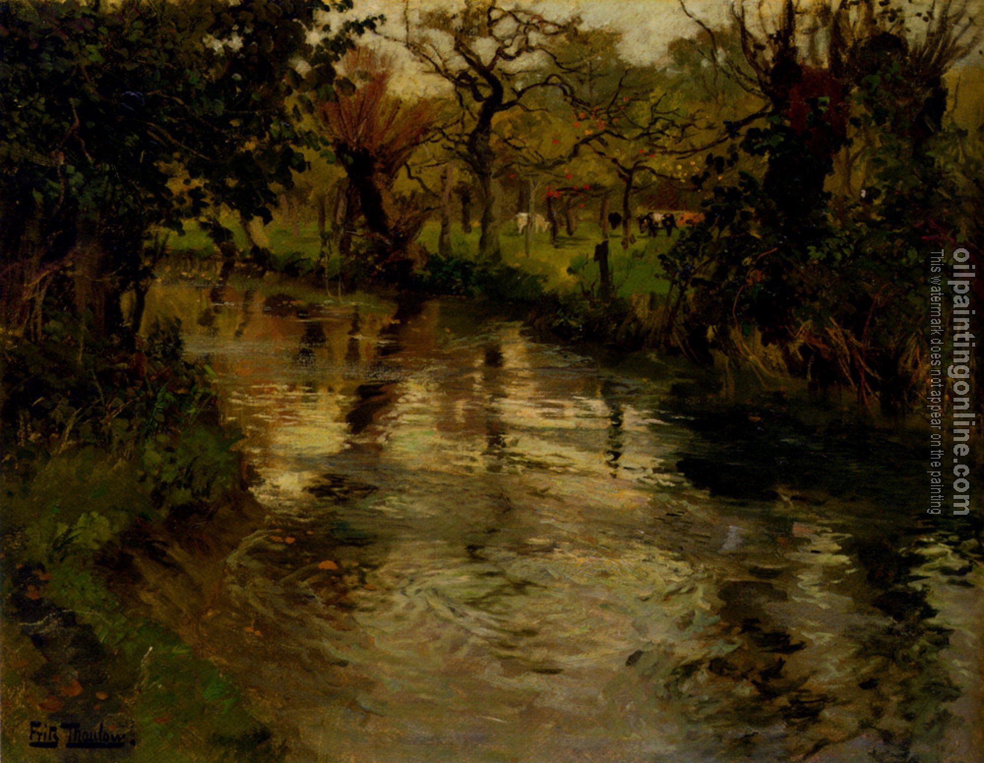 Thaulow, Frits - Woodland Scene With A River